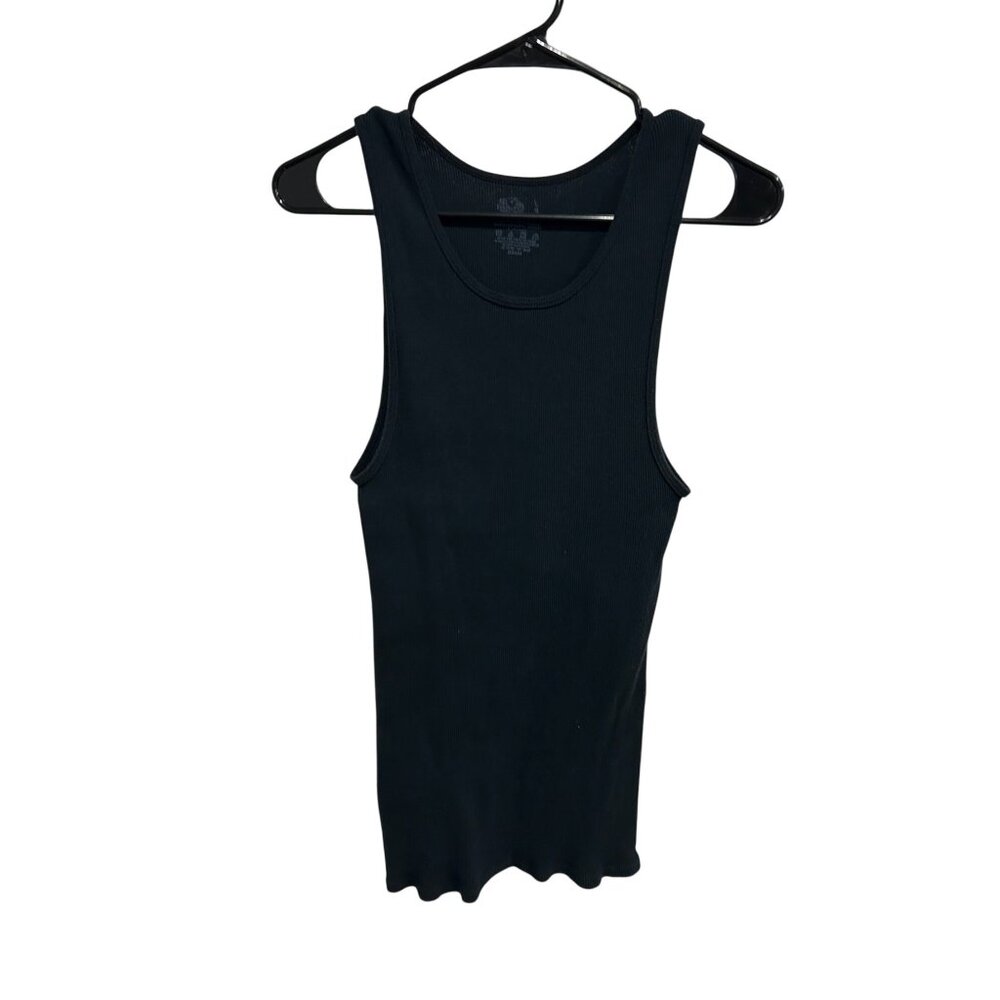 Fruit Of The Loom Black Ribbed Sleeveless Shirt Tank Top Size L Basic Essential
